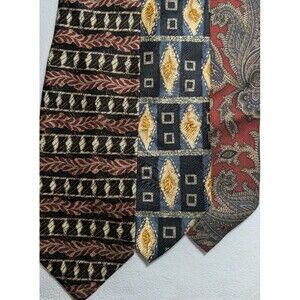 TALBOTS HAND MADE IN USA SILK MENS LUXURY ITALIAN PRINT TIES LOT OF 3
